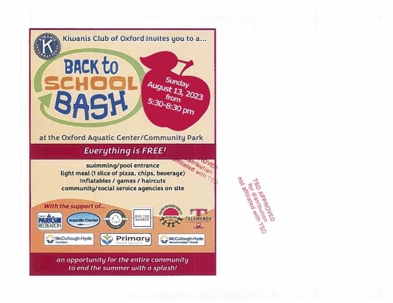 Flyer- Back to School Event August 13